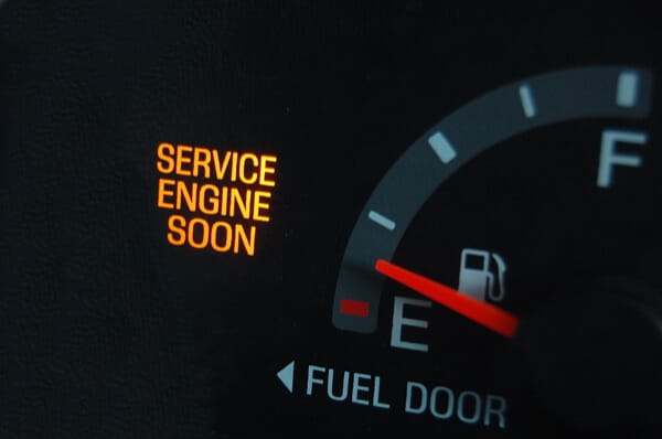 Check engine light repair at Little Wolf Automotive in Waupaca, WI, image of service engine soon dash icon near fuel gauge