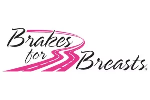 Brakes for Breasts Logo. During the Month of October, Little Wolf Automotive in Waupaca, WI joins hundreds of independent auto repair shops across the US to raise funds for a breast cancer vaccine as part of the Brakes for Breasts campaign.