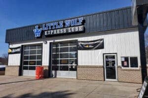 Winterize Your Vehicle | Quick Lube Essentials | Little Wolf Automotive. Image of front door and bay stalls at little wolf automotive quick lube express in Antigo, WI.