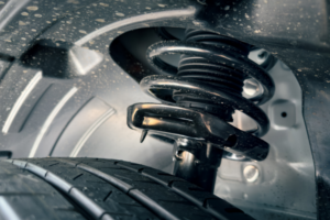 Truck Suspension Repair in Wausau WI At Little Wolf Automotive. Close-up view of a truck’s suspension