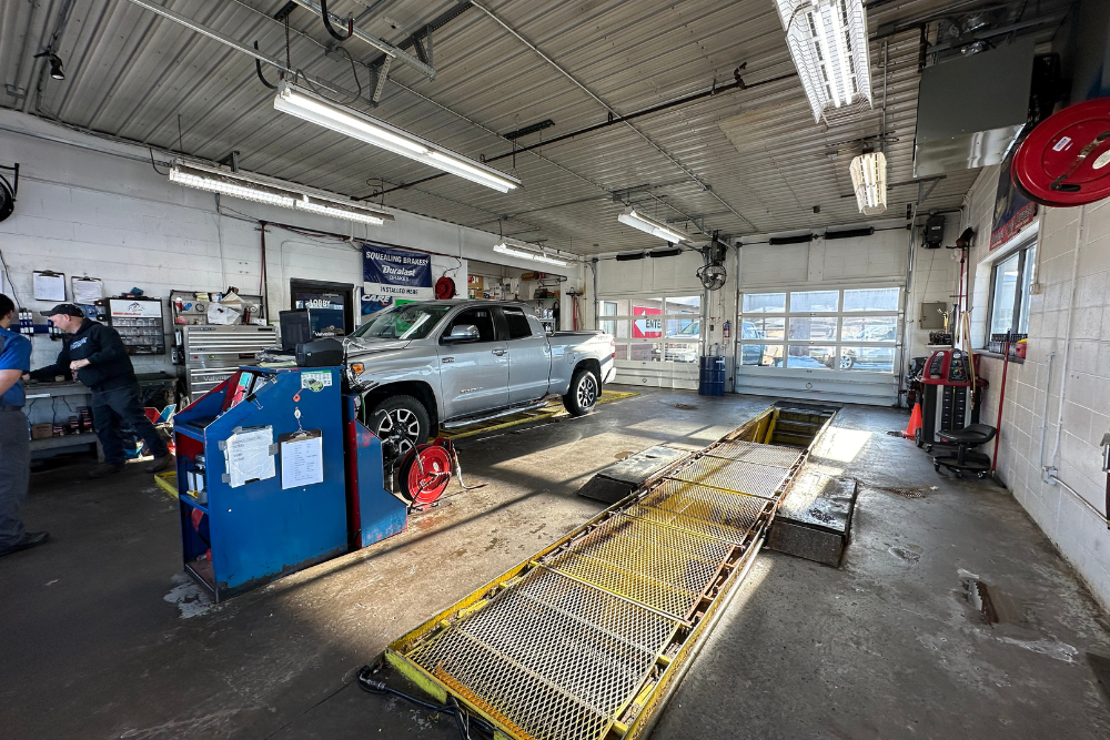 vehicle maintenance in Rothschild. An image of the interior of a auto repair shop.