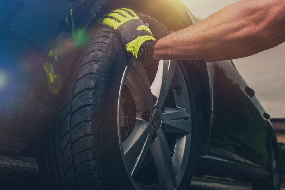 Quick Tire Repair in Antigo WI At Little Wolf Automotive Express Lube. Close-up of a vehicle tire during tire service