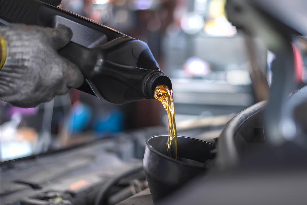 Express Lube Oil Change in Antigo WI At Little Wolf Automotive Express Lube. Close-up of an oil change service
