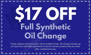 $17 OFF Synthetic Oil Change